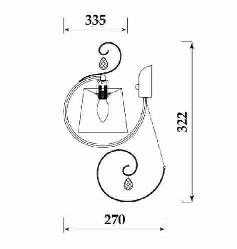 Бра Freya Simone FR2020-WL-01-BZ