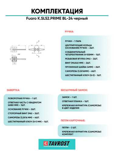 Ручка дверная Fuaro (Фуаро) межкомнатная K.SL52.PRIME (PRIME SL) BL-24 черный  Набор 5