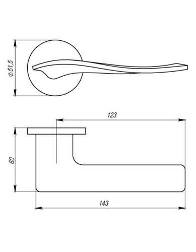 Комплект: Ручки Armadillo AQUA URS BL-26 + Завертка BK6.R.URS52 BL-26 черный