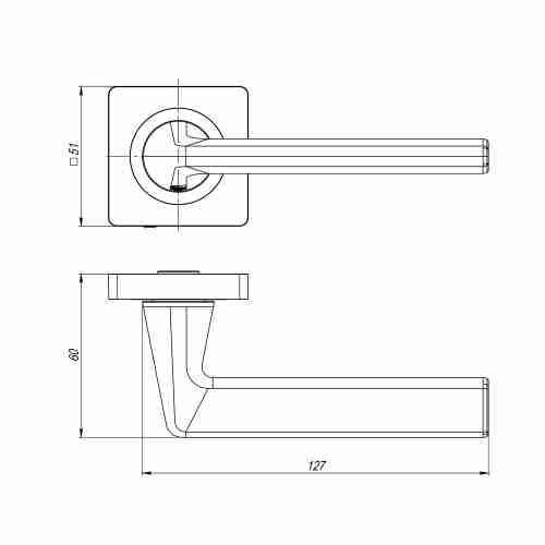 Ручка раздельная TREND JK SSC-16 сатинированный хром