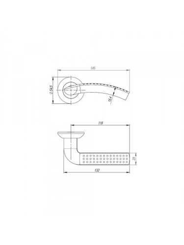 Ручка дверная межкомнатная Punto (Пунто) R.TL54.LOGICA 180mm SN/CP-3 мат. никель/хром 8x180мм M4(12х90х50)