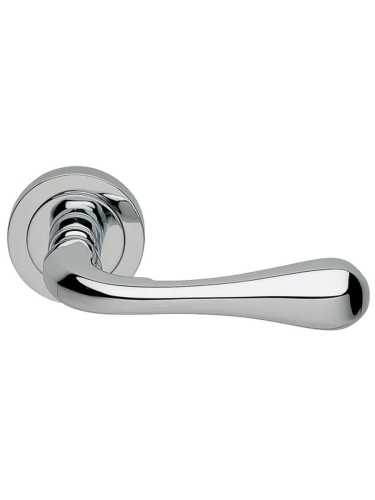 Ручка дверная Morelli Luxury ASTRO R2 CRO раздельная на круглой розетке, цвет хром, латунь