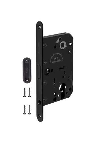 Замок межкомнатный магнитный под цилиндр с ответной планкой GRAVITY G02.196.50.85 BL черный