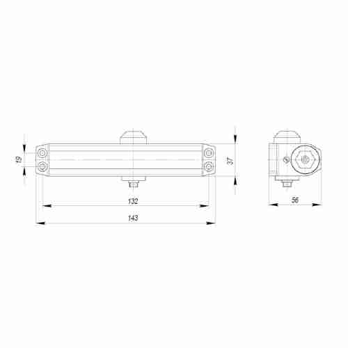 Доводчик дверной DCTR15-60 (TDR-60) 15-60кг AL алюминий