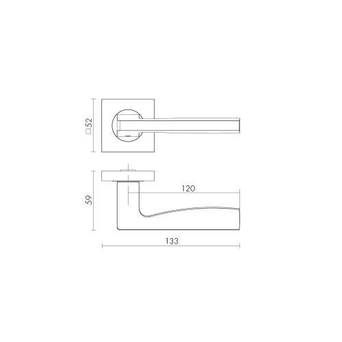 Комплект на 2 двери - Ручка Fuaro (Фуаро) раздельная K.KM52.ROCK (ROCK KM) SSC-16 сатинированный хром
