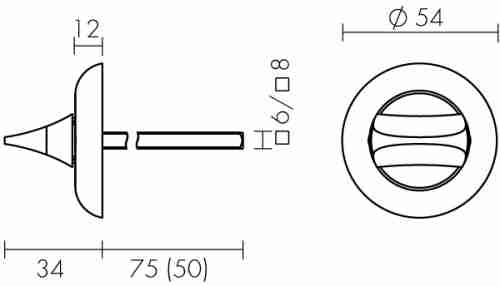 Ручка поворотная Fuaro HMR8x75 CP ПЛАСТИК