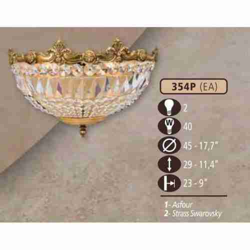 Светильник настенный Riperlamp 354P/2 EA CRYSTAL ASFOUR