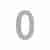 Цифра "0" самоклеящаяся SS304 (50х30) (FUARO) SSC сатинированный хром