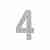Цифра "4" самоклеящаяся SS304 (50х30) (FUARO) SSC сатинированный хром