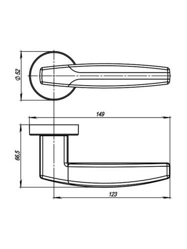 Ручка дверная Armadillo (Армадилло) межкомнатная R.URB52.ARC (ARC URB2) CP/White-14 хром/белый  Набор 9