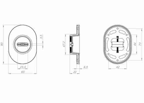 Накладка на сувальдный замок ESC.S-auto.RLR/U/R.477 GR-23 графит (1шт.)