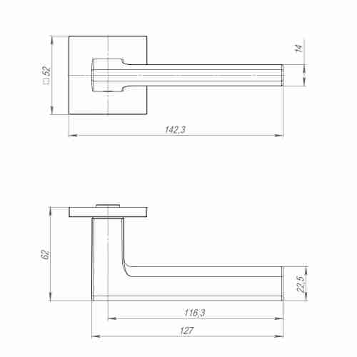 Ручка раздельная K.JS51.MARCO (MARCO JS) SN-3 матовый никель