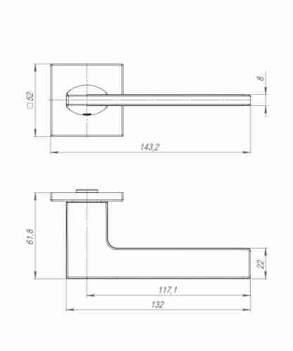 Ручка раздельная K.ARC.Q52.MAIN BL-24 черный
