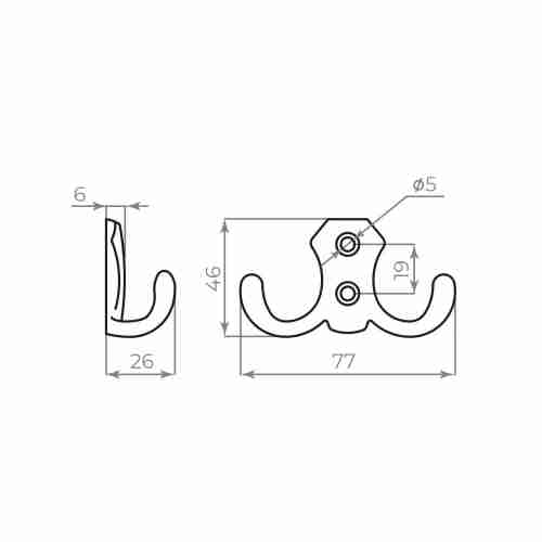 Крючок Ajax (Аякс) настенный MB-K-002 BL черный