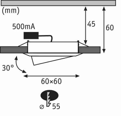 Встраиваемый светодиодный светильник Paulmann Drilled 92918