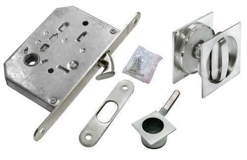 Ручки купе для раздвижных дверей с сантех защелкой Morelli MHS-2 WC SC мат хром