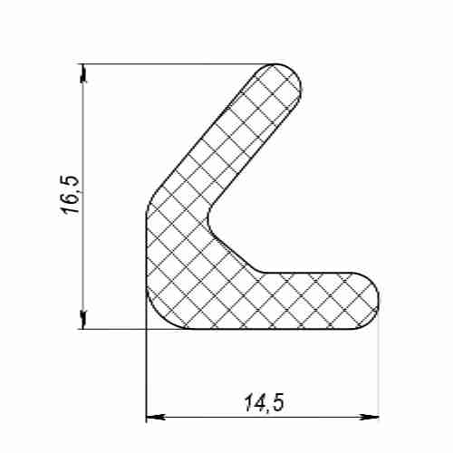 Самоклеящийся уплотнитель ППУ (14,5x16,5 мм), черный (400 м)
