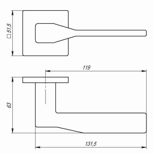 Комплект на 6 дверей - Ручка дверная межкомнатная Armadillo GRAND USS BL-26 черный