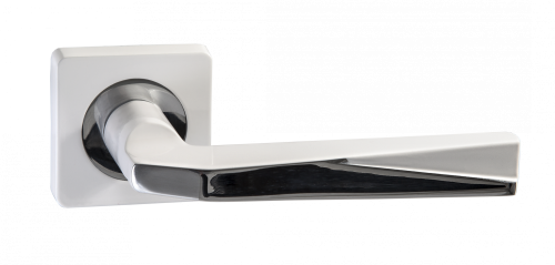 Ручки дверные RENZ INDH 54-02 SW/CP Валерио супер белый/хром блестящий