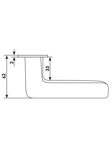 Ручка дверная Morelli Luxury ROCK S1 NIS раздельная на квадратной розетке, цвет матовый никель, латунь