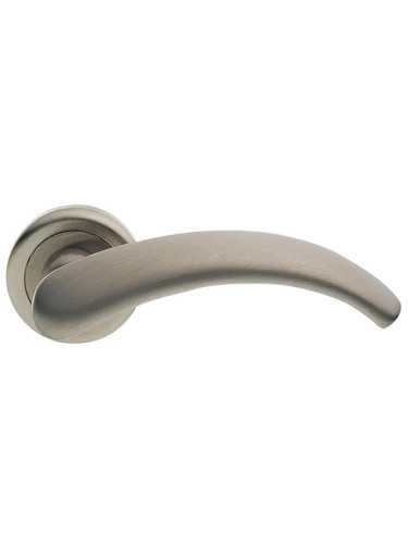 Ручка дверная Morelli Luxury ARCH R4 NIS раздельная на круглой розетке, цвет матовый никель, латунь