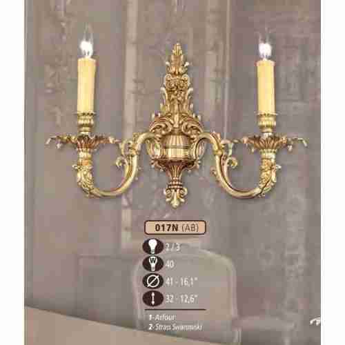 Бра Riperlamp 017N/2 AB ASFOUR