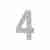 Цифра "4" самоклеящаяся SS304 (50х30) (FUARO) SSC сатинированный хром
